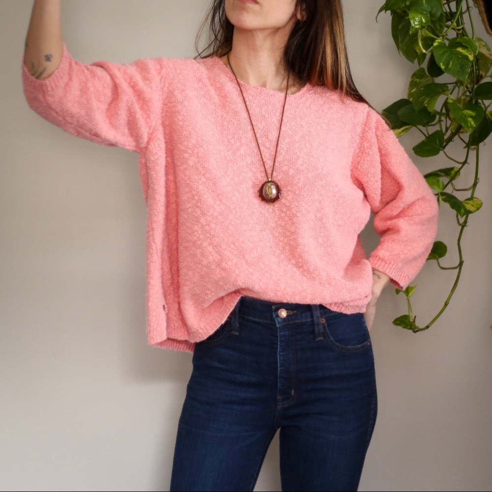 Vintage Carolyn Taylor 3/4 Sleeve Textured Sweater